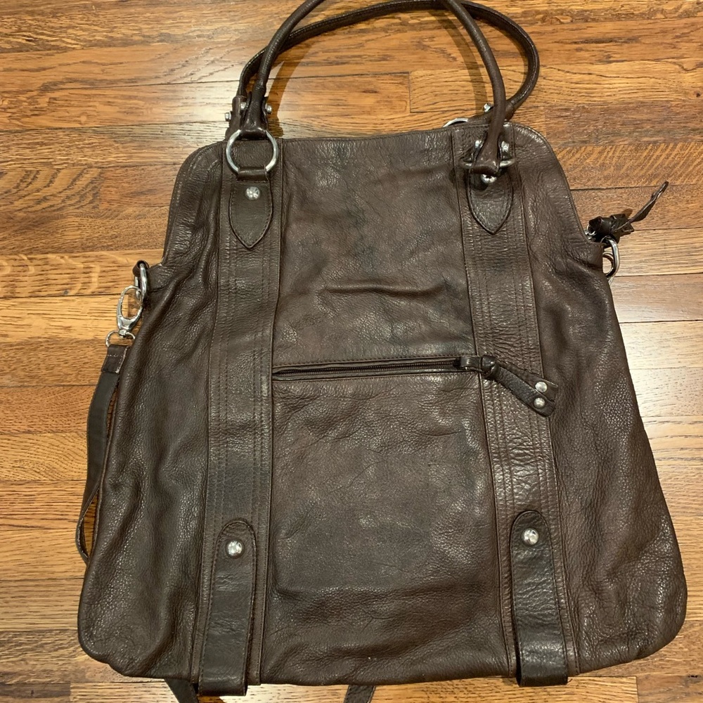 Authentic Italian leather convertible bag